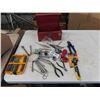 Image 1 : Small Red Tool Box, DeWalt Bit Kit, Wrenches, Pliers, Pick Tools, plus more