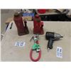 Image 1 : 2 Bottles Jacks, Husky Pro 650 1/2" Impact Gun, Air Filler Nozzle