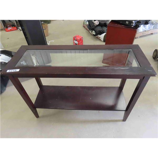 Sofa Table with Glass Top 16" x 30" x 43" 