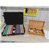 Image 1 : Large Travel Poker Chip Set with Hard Case Joker Game in Box