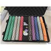 Image 2 : Large Travel Poker Chip Set with Hard Case Joker Game in Box