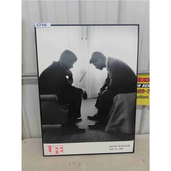 Life Magazine 24  x 32  Poster with Frame JFK + RFK