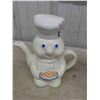 Image 3 : Pilsbury Dough Boy Cookie Jar, Tea Pot, Cream + Sugar, Napkin Holder - Ceramic