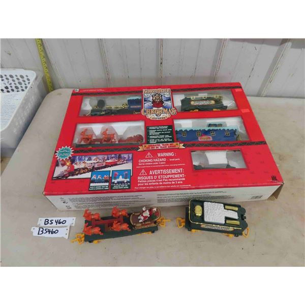 North Pole Christmas Express Train Set in Box with 2 Extra Trains