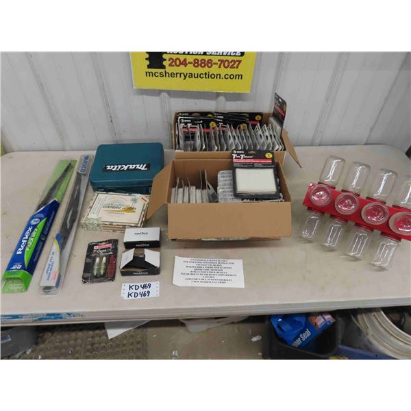 Wiper Blades, Cigar Box, Edge Trimmer Refills, RV Boat Latches, Jars for