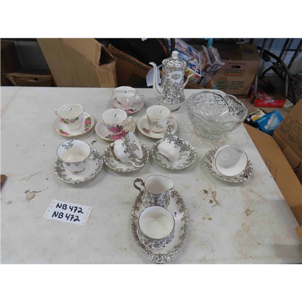 Assorted Cups + Saucers - 25th Anniversary Royal Albert, Royal Windsor Tea Pot