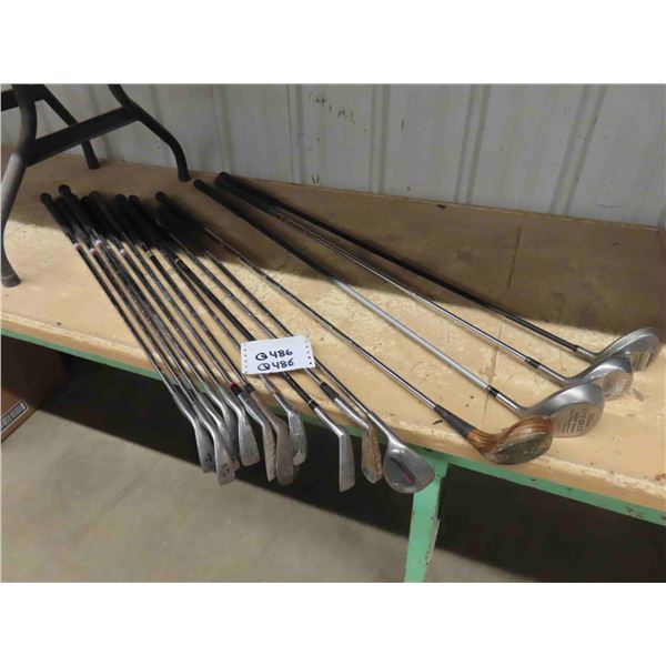 15 Assorted Golf Clubs - 14 Right Hand + 1 Lefty ; Fazer, Wilson, Cleveland, 