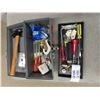 Image 1 : Plastic Tool Box with Screwdrivers, Hammer, Crescent Wrench, Electric Parts