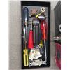 Image 2 : Plastic Tool Box with Screwdrivers, Hammer, Crescent Wrench, Electric Parts