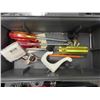 Image 3 : Plastic Tool Box with Screwdrivers, Hammer, Crescent Wrench, Electric Parts