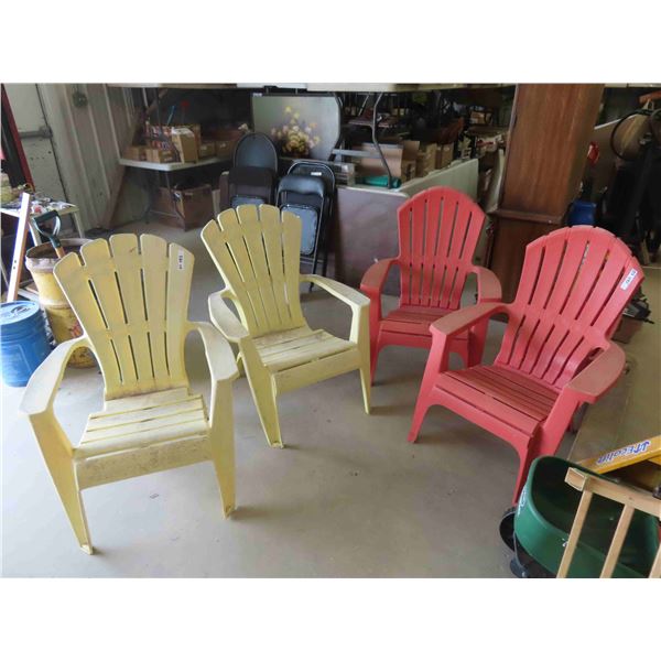 4 Plastic Yard Chairs