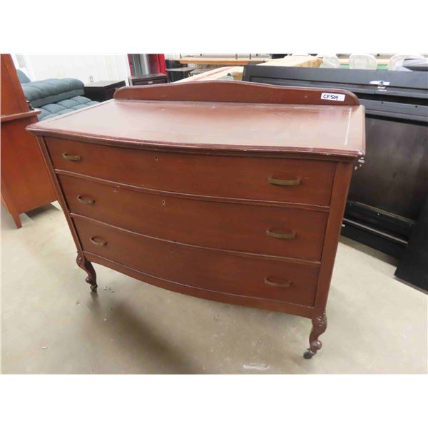 Antique 3 Drawer Buffet/ Dresser on Castors 24  x 41  x 50  