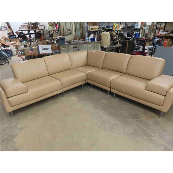 Large 5pc Sectional Couch with Letter 'J' at Each End 106  x 106  approx. 