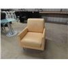 Image 1 : Nice Cream Colored Arm Chair - Leather?? With Letter 'U' at End
