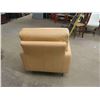 Image 3 : Nice Cream Colored Arm Chair - Leather?? With Letter 'U' at End