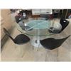 Image 3 : Glass Top Table with Inner Spinning Section + Pedestal Base 29.5" x 51" -