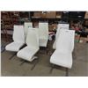 Image 1 : Set of 6 White Polyurethane Chairs with Chrome Horse Shoe Base