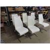 Image 2 : Set of 6 White Polyurethane Chairs with Chrome Horse Shoe Base