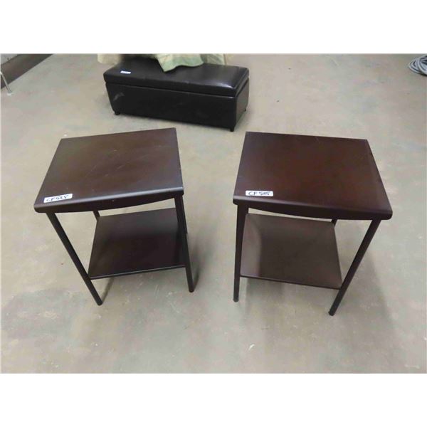 Pair of Metal 2 Tier Tables 18  x 19.5  x 26  