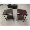 Image 1 : Pair of Metal 2 Tier Tables 18" x 19.5" x 26" 