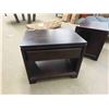 Image 4 : Pair of Solid Wood End Tables - 1 Drawer + Shelf 19.5" x 22" x 26" 