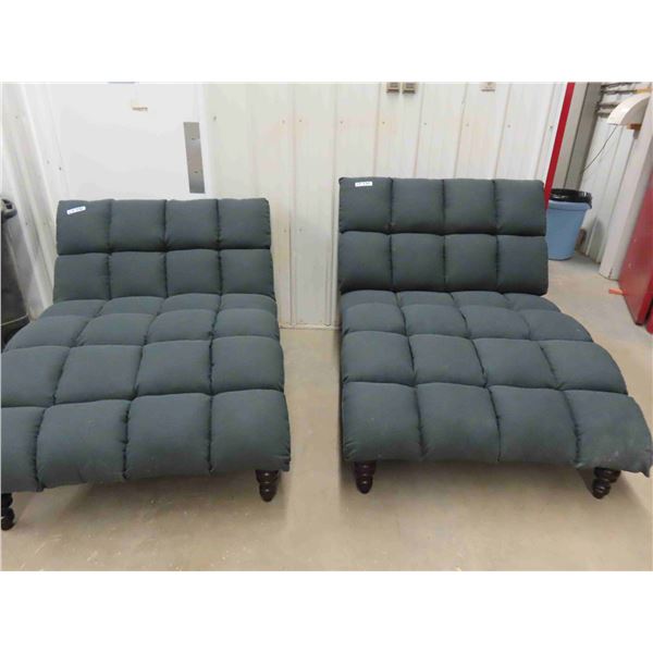 2 Very Comfortable Lounging Chairs with Cloth Upholstery - Back Needs 