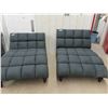 Image 1 : 2 Very Comfortable Lounging Chairs with Cloth Upholstery - Back Needs 