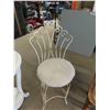 Image 3 : Metal Chair with Cushioned Seat, Cane Seat Wood Chair, Small Table/ Plant 