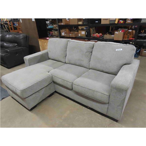 Microsuede Cough with Ottoman - Grey 84" Wide