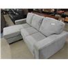 Image 3 : Microsuede Cough with Ottoman - Grey 84" Wide