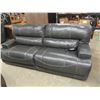 Image 1 : Very Plush Leather Like Couch with Power Recline at Both Ends - Includes Power