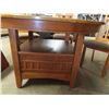 Image 2 : Solid Oak Round Dinner Table 31" x 48" with (1) 18" Leaf - Shel Style Pedestal & 