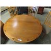 Image 3 : Solid Oak Round Dinner Table 31" x 48" with (1) 18" Leaf - Shel Style Pedestal & 