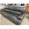 Image 2 : Very Plush Leather Like Couch with Power Recline at Both Ends - Includes