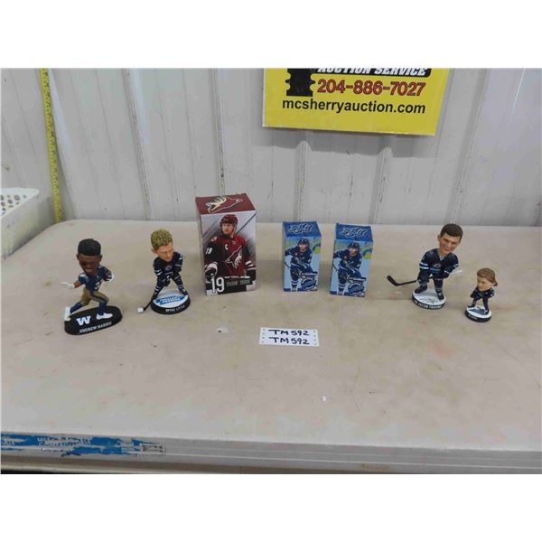 Assorted Bobbleheads ; Andrew Harris, WPG Blue Bombers, Bryan Little, Jacob