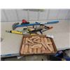 Image 1 : Odds n Ends of Tools; Pipe Bender, Screwdriver, Extension Handle, Wooden Drawer Pulls