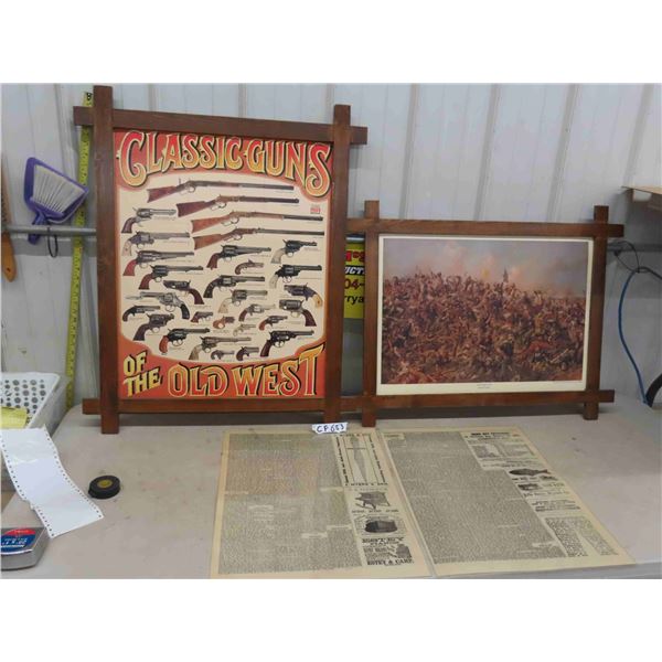 Display of Classic Gunds ' Old West' 22" x 36" , Picture Custer's Last Stand Print by 