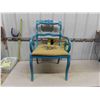 Image 1 : Blue Painted Arm Chair with Embroidered Seat
