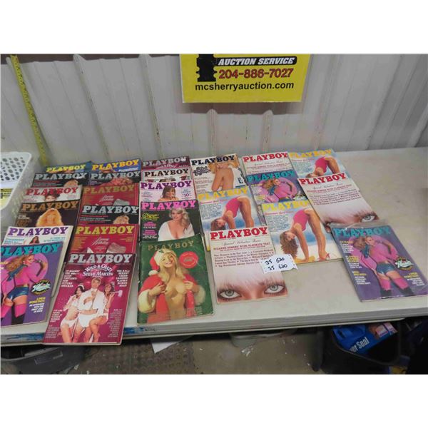 26 Playboy Magazines - 1970's + 80's