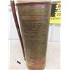 Image 4 : Vintage Imperial Copper Fire Extinguisher with Brass Tag & Porcelain Light Shade 16" Wide