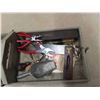 Image 4 : Large vintage antique wooden tool box with assortment of tools old and new. 