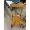 Image 5 : Two antique vintage kitchen chairs. Looks like they are made of elm. My parents