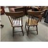 Image 6 : Two antique vintage kitchen chairs. Looks like they are made of elm. My parents