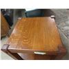Image 2 : Large Vintage Antique Oak End Table  24” x 30”  with lower shelf. Some cracks do 