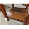 Image 4 : Large Vintage Antique Oak End Table  24” x 30”  with lower shelf. Some cracks do 