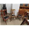 Image 1 : 4 Antique Oak Dining Chairs- reupholstered with leather seat covers - purchased by 