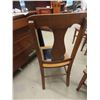 Image 6 : 4 Antique Oak Dining Chairs- reupholstered with leather seat covers - purchased by 