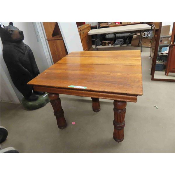 Vintage Antique Large Oak Dining Table at least 100 years old. Refinished but still does 