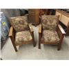 Image 1 : 2 Matching Oak Chairs to the settle except in beautiful fabric. They are also in a mission