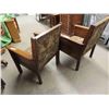 Image 8 : 2 Matching Oak Chairs to the settle except in beautiful fabric. They are also in a mission